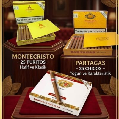 Montecristo Puritos + Romeo Y Julieta Puritos + Partagas Chicos 75’li