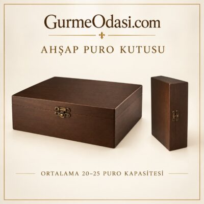 Kahverengi Ahşap Puro Saklama Kutusu (20-25 Kapasiteli Humidor) - Öne Çıkan Görsel