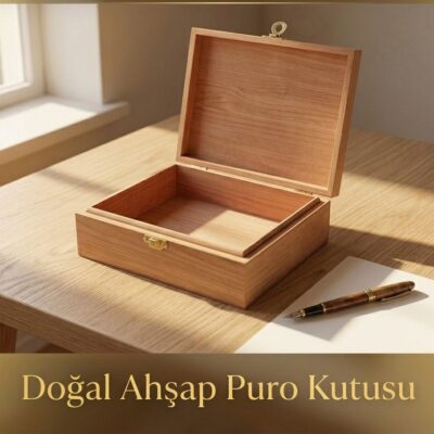 Gold ahşap puro saklama kutusu, 20-25 kapasiteli kahverengi humidor - Öne Çıkan Görsel
